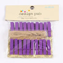 GobekUsa 50-Piece Mini Wooden Clips for Photos Crafts, 25mm Small Clothespin Decoration