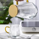 GobekUsa Diamond Texture Glass Teapot Set - Elegant Hot and Cold Water Kettle for Home