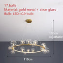 GobekUsa Branching Bubbles Chandelier in Black and Gold for Modern Dining Room
