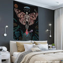 GobekUsa Celestial Moth Tapestry: Moon Phase Flower Mandala Wall Decor
