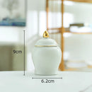 GobekUsa Gold Tea Canister Ceramic Storage Jar with Lid for Desk Decoration