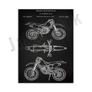 GobekUsa Dirt Bike Patent Blueprint Poster Canvas Wall Art