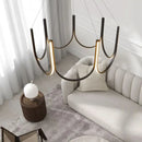 GobekUsa LED Chandelier: Black Gold Aluminium Hanging Light, Parlor Dining Room Bedroom Lamp
