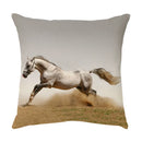 GobekUsa Galloping Horse Pillowcase: Wild Horse Print Linen Cushion Cover for Home Decoration
