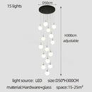 GobekUsa Cream Glass Ball Chandelier for Duplex Villa Penthouse, Restaurant and Staircase
