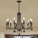 GobekUsa Black Metal Crystal Chandelier: Artistic LED Lighting for Home Decor