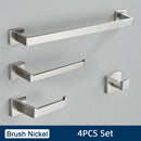 GobekUsa Black Stainless Steel Bathroom Accessories Set: Towel Bar, Paper Holder, Hook & Bath Rack
