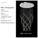 GobekUsa Crystal Chandelier for High Ceilings Living Room - Modern Luxury Spiral Stair Pendant Lamp