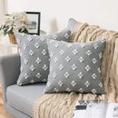 GobekUsa Houndstooth Cushion Cover 30x50cm Black and White Bow Waist Pillow Case