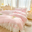 GobekUsa Lace Ruffles Princess Style 100% Cotton Bedding Set