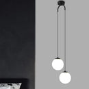 GobekUsa Double Glass Ball Pendant Light Fixture for Bedroom Ceiling Lighting