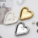 GobekUsa Heart-Shaped Jewelry Stand Tray: Earrings & Necklace Display Plate