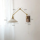 GobekUsa Copper Wall Lamp with Pull Chain Switch, Nordic Design, LED Bulb, Ceramic Lampshade