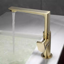 GobekUsa Gold Brass Bathroom Basin Faucet, Single Handle Hot & Cold Mixer Tap