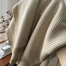 GobekUsa Cozy Striped Blanket: Multi-Functional for Travel, Office, Car, Sofa & Airplane