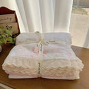 GobekUsa Lace Romantic Comforter Set - Full Twin Double Size Bed Linens