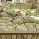 GobekUsa French Lace Washed Cotton Bedding Sets for King Queen Beds