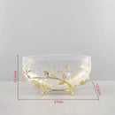 GobekUsa Golden Branches Glass Bowl Set for Home Kitchen Desserts and Snacks