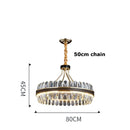 GobekUsa Black Gold Round LED Crystal Chandelier for Living Room - Modern Suspension Luminaire