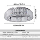 GobekUsa Big Crystal LED Circle Chandelier Ceiling Lamp, RC Dimmable for Bedroom Living Room