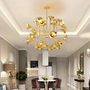 GobekUsa Gold Flared Trumpet Chandelier for Kitchen, Hall, Study, Drawing Room