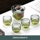 GobekUsa Glass Tureen Teapot Cover Bowl Puer Oolong Kung Fu Tea Set