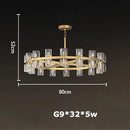 GobekUsa Crystal Black Gold Luxury LED Hanging Pendant Light for Living Room