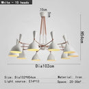 GobekUsa Nordic LED Multiple Head Chandelier - Black/White Iron Art - Living Room/Bedroom/Kitchen/Hotel