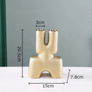 GobekUsa Gold Geometry Ceramic Vase Desk Decoration Modern Floral Room Decor Vase