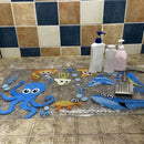 GobekUsa Cartoon Non-Slip Bathroom Mat with Suction Cup for Child Bathtub Eco-Friendly