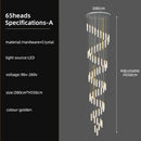 GobekUsa Crystal Ceiling Chandelier: Modern Nordic Design, Long Staircase Pendant Lamp