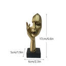 GobekUsa Golden Abstract Mask Statue 16cm Art Figure Thinker for Home Office Decor