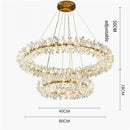 GobekUsa Crystal Chandelier Flower Luxury Round Rings Hang Lamp for Indoor Spaces