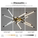GobekUsa Gold LED Ceiling Chandelier for Living Room Bedroom Kitchen - Dimmable Pendant Light