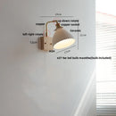 GobekUsa Globe Ceramic LED Wall Lights Walnut Wood Sconce Rotatable Bedside Lamp