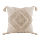GobekUsa Boho Beige White Tufted Tassel Pillow Cover Set