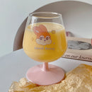 GobekUsa Kawaii Rabbit Glass Goblet: Cute Juice Cup for Girls