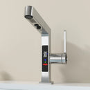 GobekUsa LED Basin Faucet Rose Gold Pull Out Water Mixer Sink Tap