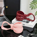 GobekUsa Bowknot Ceramic Coffee Mug Tea Cup Juice Container