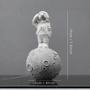 GobekUsa Astronaut Figurines: Modern Spaceman with Moon Sculpture, Perfect Gift for Man & Boyfriend
