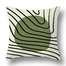 GobekUsa Green Plants Geometric Print Pillow Cover - Home Sofa Cushion Cover