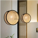 GobekUsa Bamboo Core Rattan Chandelier LED Suspension Lamp for Home Decor Lighting
