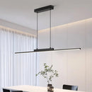 Minimalist Black Linear LED Pendant Light, Dimmable
