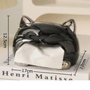 GobekUsa Cartoon Puppy Tissue Box: Cute Animals Ceramic Desk Decoration & Paper Towel Case