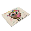 GobekUsa Cute Owl Animal Placemat Music Bird Kitchen Dining Table Mats Coaster Bowl Cup Mat