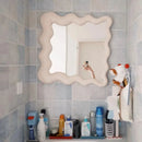 GobekUsa Cream Cloud Wave Mirror, Wall-hung for Bathroom & Bedroom Makeup Decor