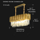 GobekUsa Crystal Chandelier Stainless Steel K9 Cristal Suspension Lamps Classic Gold Luxury