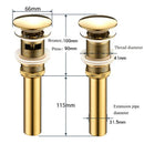 GobekUsa Gold Large Round Bathroom Pop-up Drain for Copper Washbasin Sink