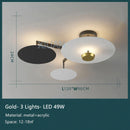 GobekUsa Black Gold Round Chandelier with Remote Control Dimming Ceiling Lights