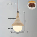 GobekUsa Japanese Style LED Pendant Lights Wood Canopy Cement Lampshade